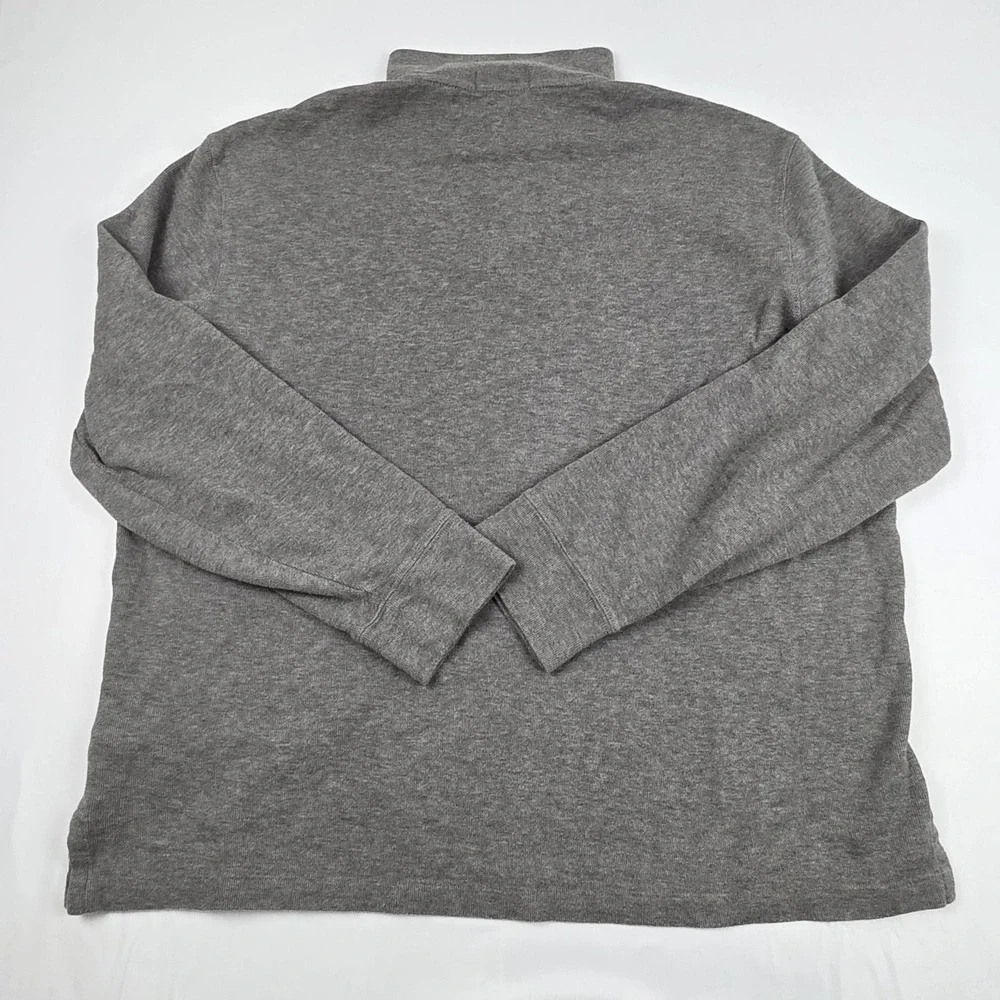 Polo Ralph Lauren Sweater Mens Large Gray Estate Rib Quarter Zip Mock Neck